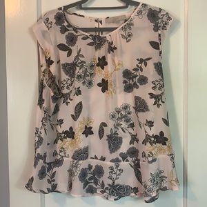 Loft pink and grey blouse